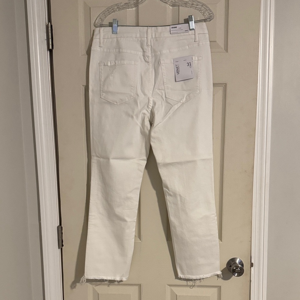 Chic White Straight Leg Women Jeans - Picture 5 of 6